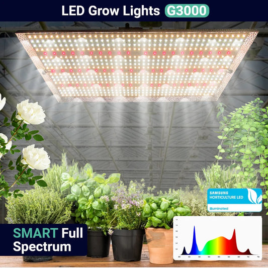 Growealth G3000 300W Full Spectrum LED Grow Light for Grow Tents