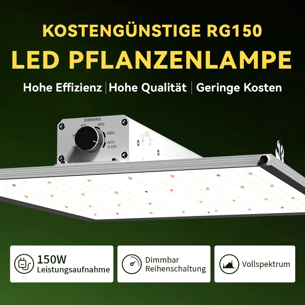 Kompakte 150W Vollspektrum-Beleuchtung für kleine Anbauflächen
