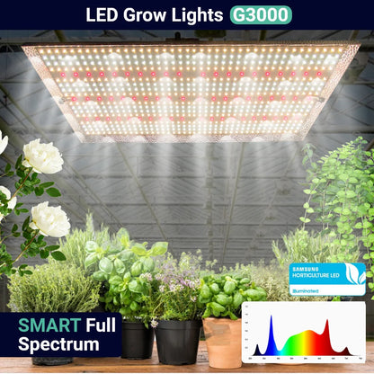 Growealth G3000 300W Full Spectrum LED Grow Light for Grow Tents